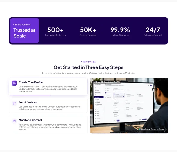 DeviceFence endpoint security and deployment features page