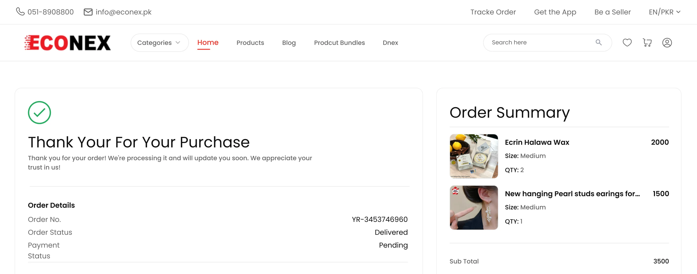 Econex responsive cart and checkout experience