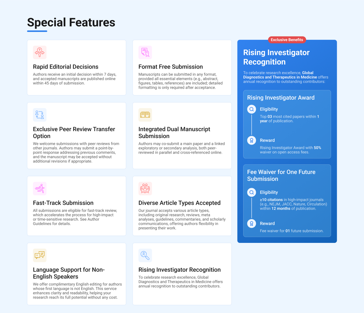 Healthcare Research Journal About page presenting its identity and values