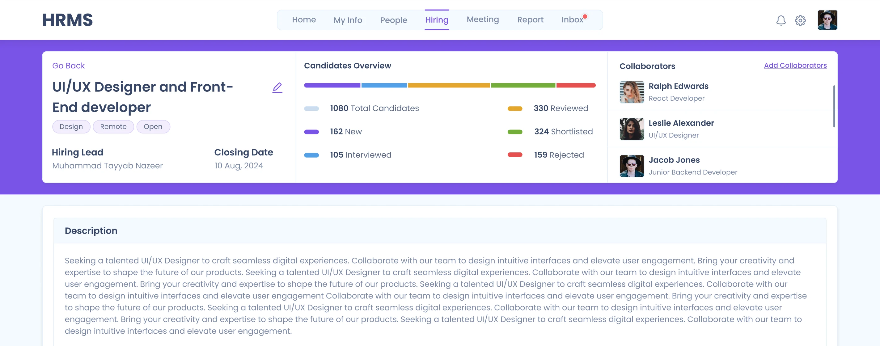 Responsive HR management platform across desktop and mobile