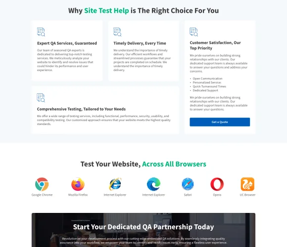 QAnalyz website QA and application testing technical content section