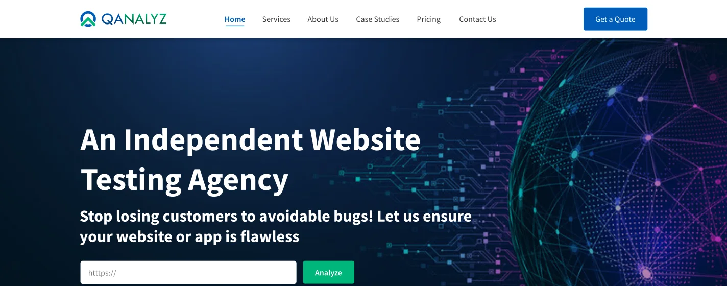 QAnalyz responsive software testing agency website across devices